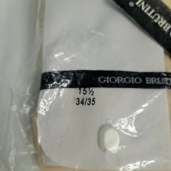 Giorgio Brutini Mens Shirt 15 1/2 (34/35) French Cuff Beige New With Tags - Picture 5 of 5